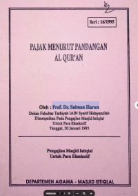 Image of PAJAK MENURUT PANDANGAN ALQUR'AN